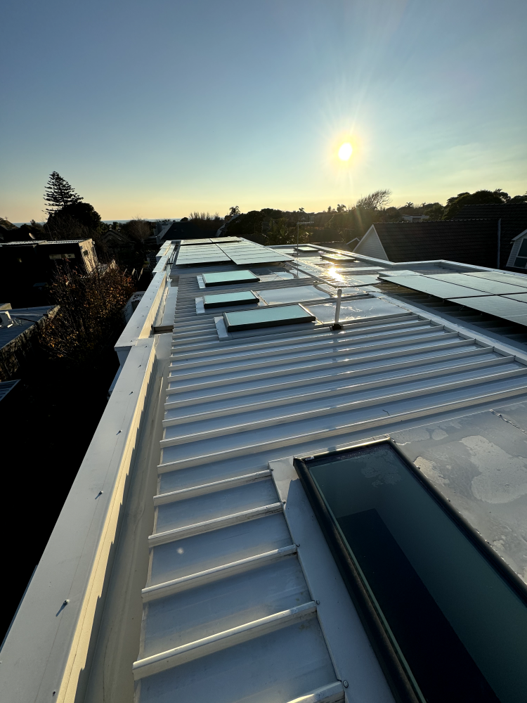 Roof moss removal Melbourne on a tile roof with a pressure washer