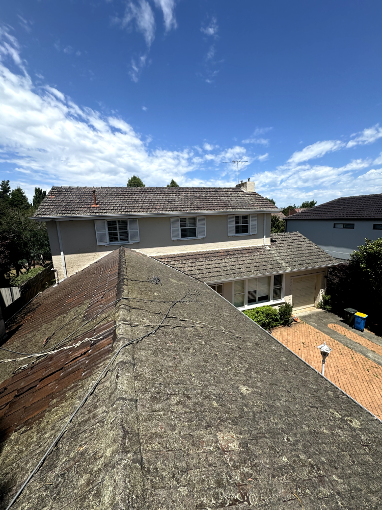 Melbourne roof Cleaned in the bayside area, two story house