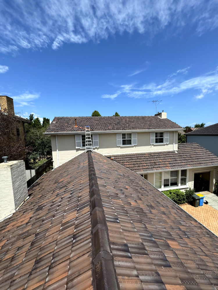 Melbourne roof Cleaned in the bayside area, two story house