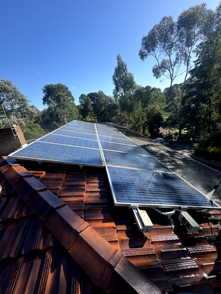 Solar panels cleaned in melbourne residential areas